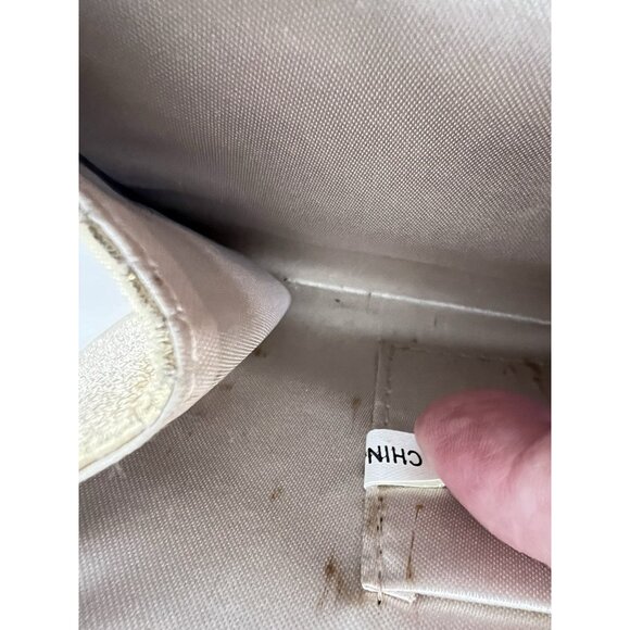 Gold Metal Mesh Evening Clutch Purse Rhinestone Crystal Teardrop Accents Vintage - Picture 3 of 7